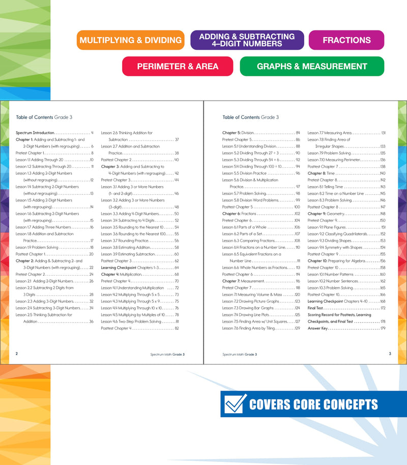 [Australia - AusPower] - Spectrum 3rd Grade Math Workbook, Mathematics Activity Book for Kids Ages 8-9, Multiplication, Division, Fractions, Addition and Subtraction with 4 Digit Numbers, Classroom or Homeschool Curriculum 