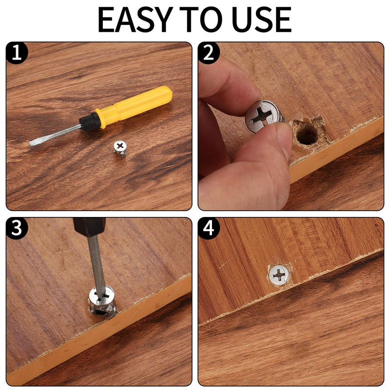 [Australia - AusPower] - Cam Lock Nuts and Cam Screws, 110 Pcs Cam Locks for Furniture Connecting Cam Lock Fittings, 3 in 1 Cam Connector Bolt Fittings Fasteners Hardware Parts for Drawer Dresser Cabinet 