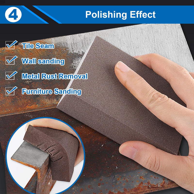 [Australia - AusPower] - smseace 6Pack Sanding Block 60/120/220 Grit Sandpaper block Washable and Reusable Sanding blocks for Wood/Drywall/Metal/Glasses Sanding block set Sanding sponge 