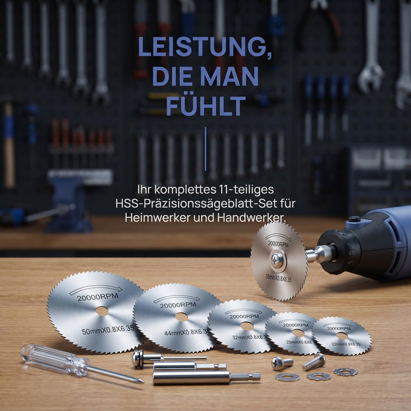 Cutting Discs for Metal, Set of 10 Cutting Discs for Dremel Accessories, Complete Set with 6 Cutting Discs 65 mm/106 mm Adapter for Cutting Wood, Stone, Metal