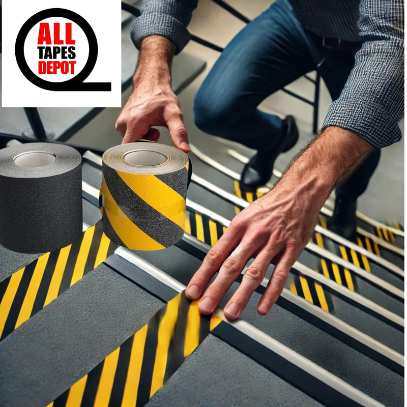 Sure-Step Non-Skid Safety Tape Clear– High Traction, Waterproof Adhesive, Anti-Slip Tape for Stairs, Ramps, and Walkways – OSHA Compliant 1 INCHES