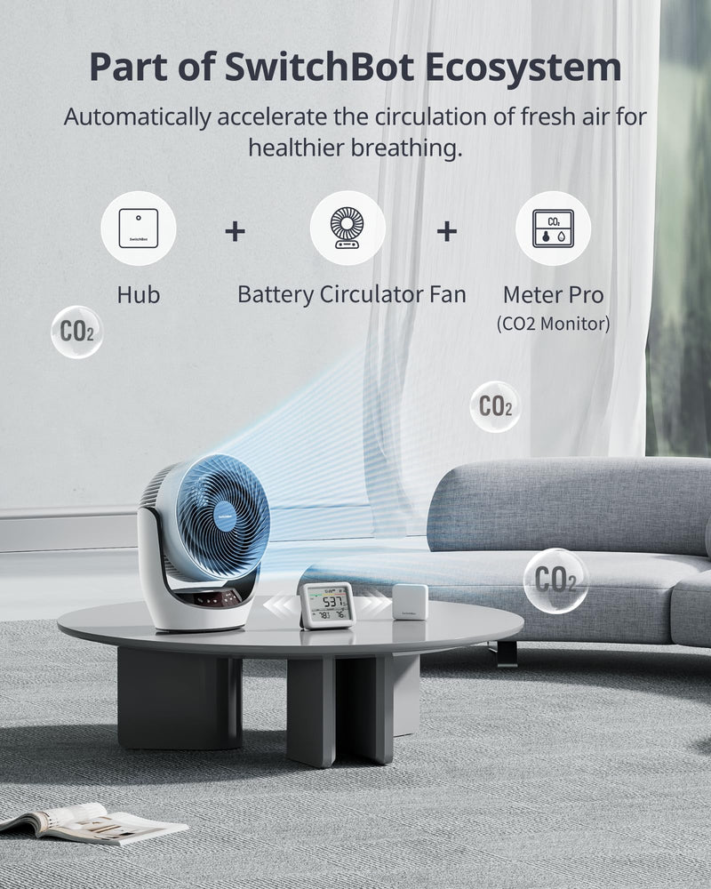 SwitchBot CO2 Detector, Air Quality Monitor Indoor, CO2 Monitor for CO2/TEMP/Humidity, Portable Carbon Dioxide Detector for Home/Car/Office/Greenhouse Meter Pro CO2