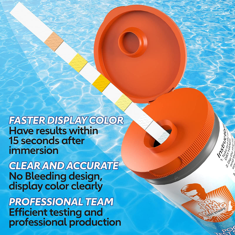 [Australia - AusPower] - Pool and Hot Tub Test Strips - Medical-Grade Precision 7-1 Pool Test Kit - Testing pH, Free Chlorine(Bromine), Total Alkalinity & Cyanuric Acid & More - Pool Water Test Kit 7 IN 1 Pool Test Strips 