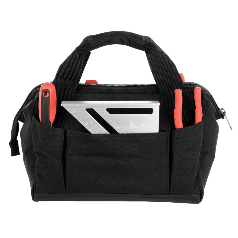 WOLVERINE Tool Bag |Tote | Utility Roll | Durable Nailhead Nylon, Adjustable Straps, and Versatile Pockets 13 Inch 14 Pocket Bag Black