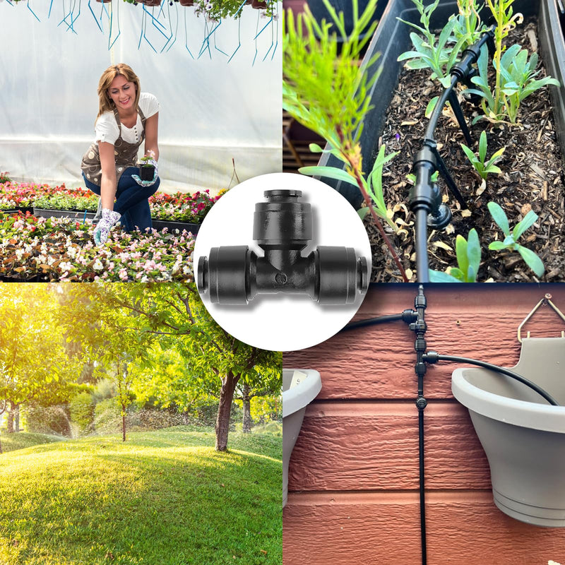 [Australia - AusPower] - 30 Pack Quick Connect 1/4" Drip Irrigation Tee Connectors, Universal Tee Fitting for 1/4 Inch Irrigation Tubing, Leak Free Fittings for Sprinkler or Drip Irrigation System 30PCS Tee Connectors 