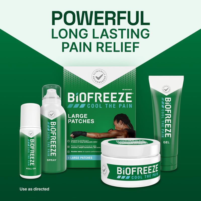 Biofreeze Spray, Gel, & Roll-On Pain Relief Variety Pack, Muscle Pain Relief, Arthritis Pain Reliver, Neck Pain Relief, Cooling Menthol Joint Pain Relief, 3 Fl Oz Spray, 3 Fl Oz Gel, 2.5 Fl Oz Roll On