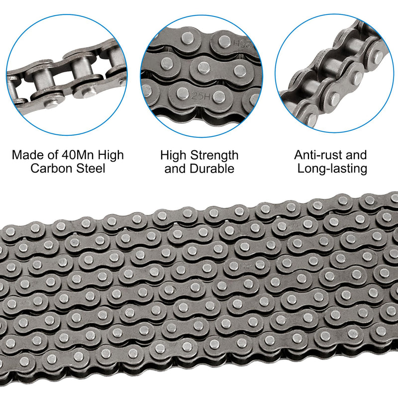 [Australia - AusPower] - Belleone #25 Roller Chain - 10 Feet #25 Chain with 10 Connecting Links & Chain Breaker for Go Karts, Mini Bikes, Scooters, Dirt Bikes, Razor Motorcycles, Pocket Bike and Bycicles - 480 Links 480Link 