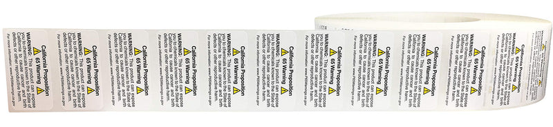 California Proposition 65 Warning Labels Bulk Pack 1 x 2 Inch 5,000 Total Labels