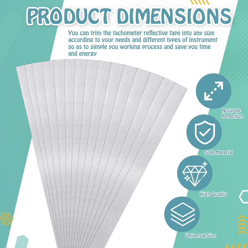 Sinmoe 30 Pieces Reflective Tape Tachometer Tapes Strips for Optical and Laser Reflective Sticker for Non-Contact Digital Photo Tachometers Accessories Optical and Laser Tach RPM