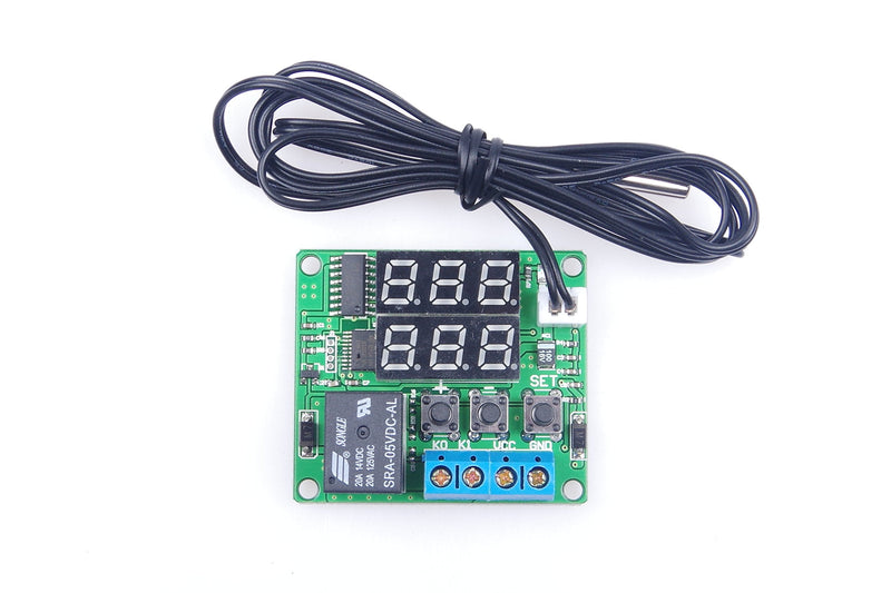 [Australia - AusPower] - DC 5V Digital Thermostat Module -58℉ to 257℉ Fahrenheit Temp Display Temperature Controller Board with 20A Relay Waterproof Sensor Probe Dual LED Display Red Green 
