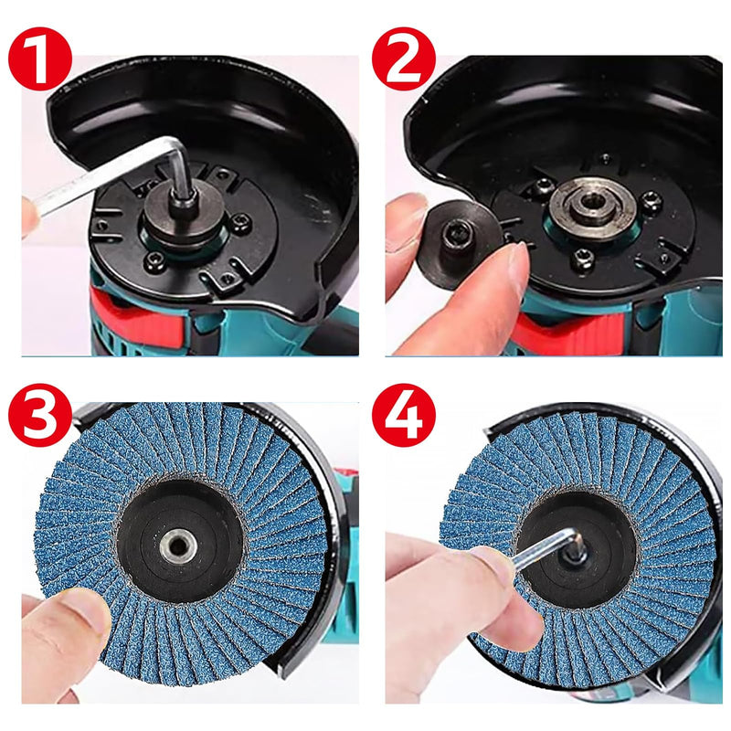 [Australia - AusPower] - Oiieco Pack of 12 Flap Discs, Sanding Discs Sanding Disc Slats Sanding Disc Set 40/60/80/120 for Metal Wood Steel (Blue) 