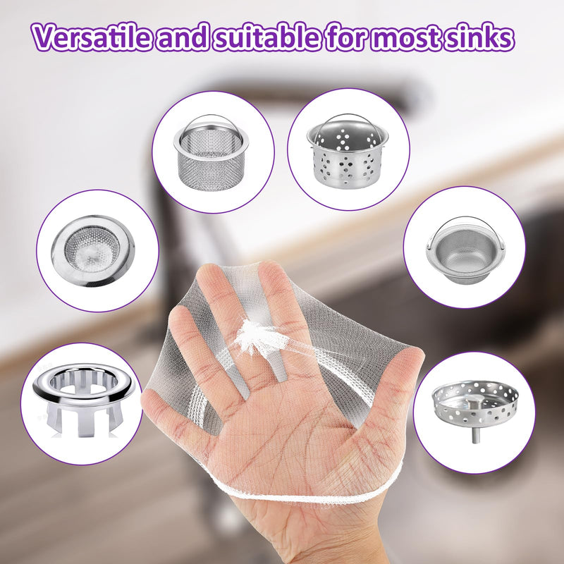 [Australia - AusPower] - Pack of 200 Sink Filter Kitchen Sink Strainer Disposable Strainer for Sinks Bin Bags Kitchen Sink Strainer Bag Filter Bags for Kitchen Sink Strainer Filter Mesh Bags Elastic Filter Bags Sink 