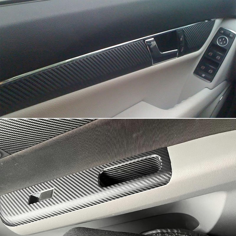 Carbon Fiber Vinyl Tape for Black Out Chrome Delete Window Trim with Tool Kit, Black Vinyl Wrap Tape Roll, Self-Adhesive Car Chrome Door Trim Delete Tape DIY Film (3 inches x 30 feet) 3 inches x 30 feet