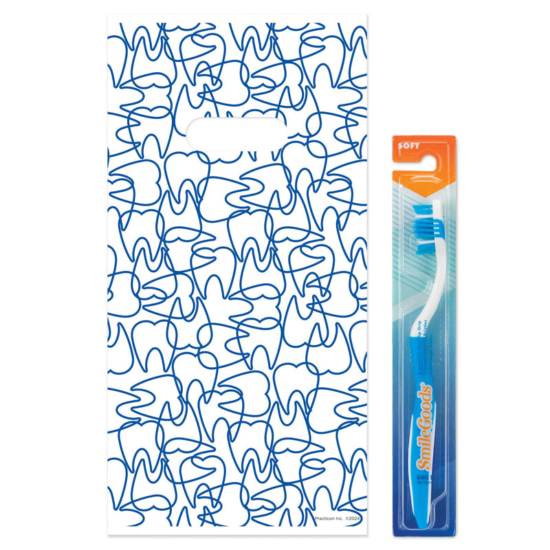 [Australia - AusPower] - Practicon Molar Mixup 6" x 12" Dental Giveaway Bag, Dental Hygiene Patient Care Goodie Bag, Dentist Office Plastic Gift Bags, 100 Pack 6" x 12" 