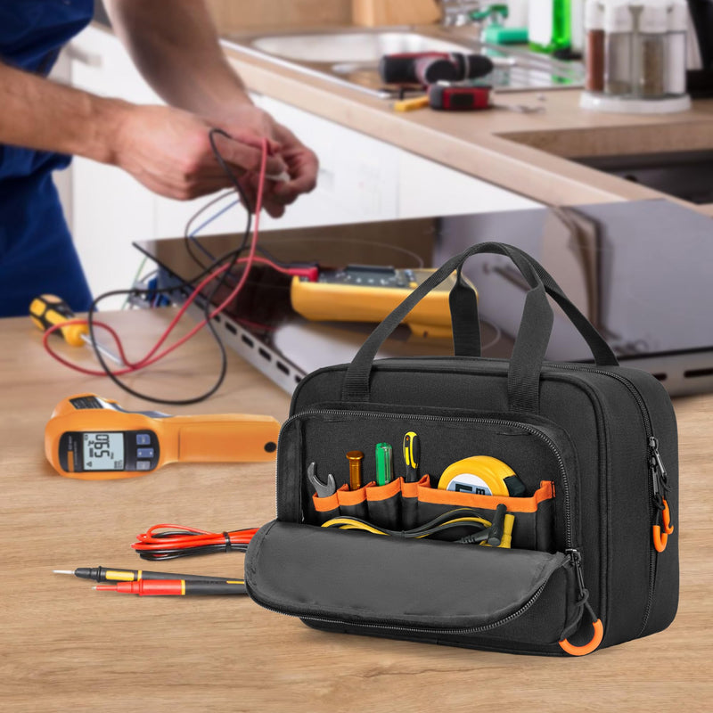 [Australia - AusPower] - Carrying Bag Compatible with Fluke Digital Multimeter/325 Clamp Multimeter, Electric Tester Tool Storage Bag with Multiple Pockets for Electrician (Bag Only) 