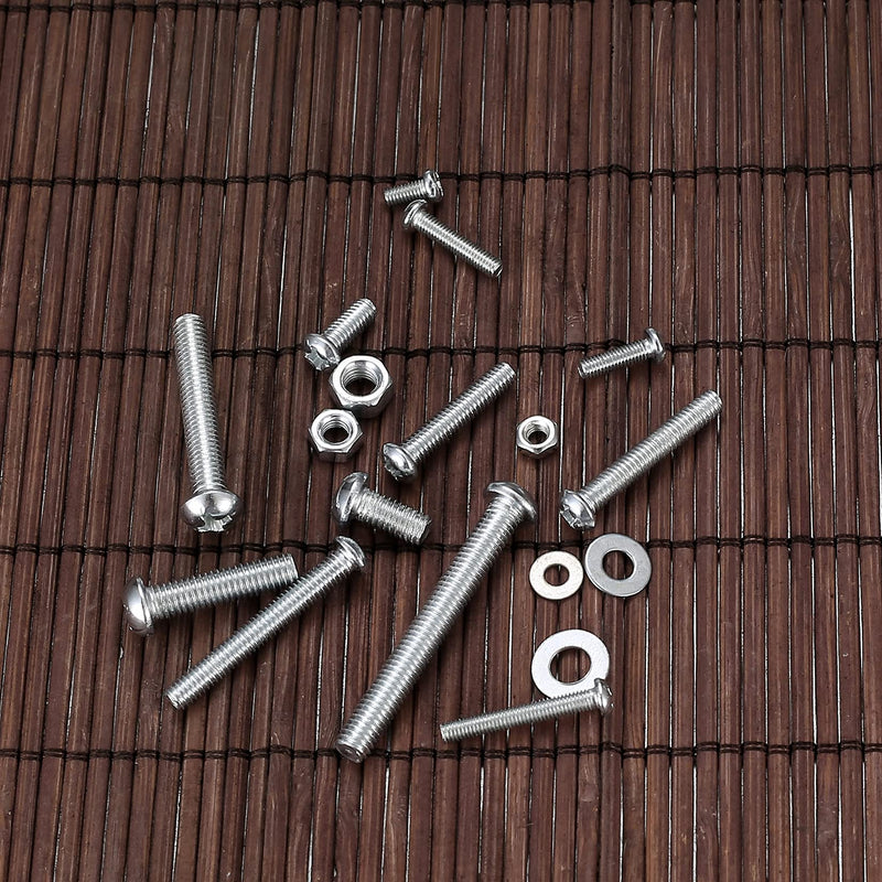 [Australia - AusPower] - 720 Pcs Nuts and Bolts Assortment Kit, M3 M4 M5 Carbon Steel Screws Bolts and Nuts and Washers Assortment Set, Assorted Cross Pan Head Machine Screws Nuts and Bolts, with Storage Case 