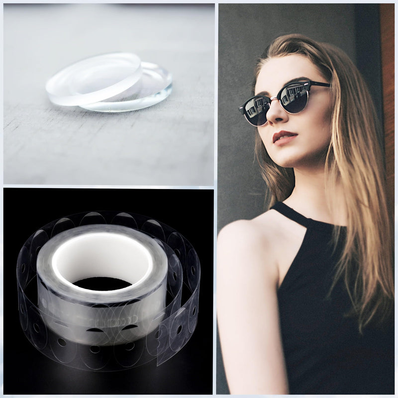 WINDIR Clear Lens Edging Blocking Pads, Anti Slip 1000Pcs Optical Eyeglasses Transparent Oval Adhesive Sticker Tape Processing Polishing for Glasses, Lenses 1x1.65inch (1000Pcs Clear)