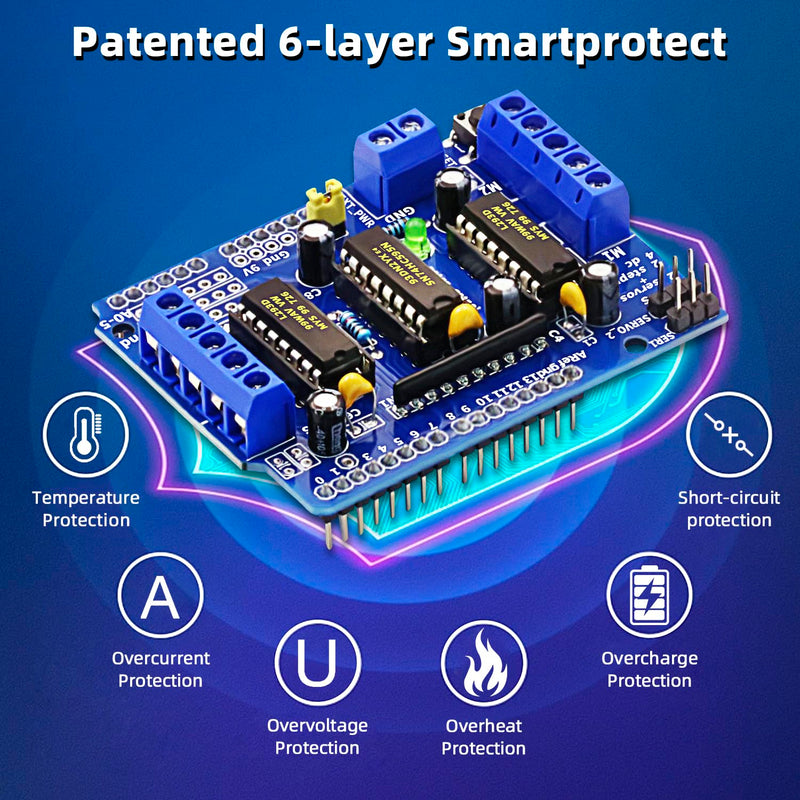 [Australia - AusPower] - 4Pack L293D Stepper Motor? DC Motor Drive Shield Stepper Motor Drive Shield Expansion Board Compatible with Arduino 