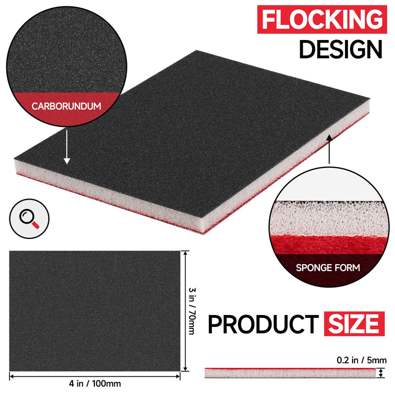 [Australia - AusPower] - Shineboc Sanding Sponges, Pack of 20, Soft, Flexible Wet/Dry Sandpaper, 180-3000 Grit Hand Sanding Blocks, Sanding Pads for Wood, Drywall, Metal, Paint, Car Body Repair Mix Grit 