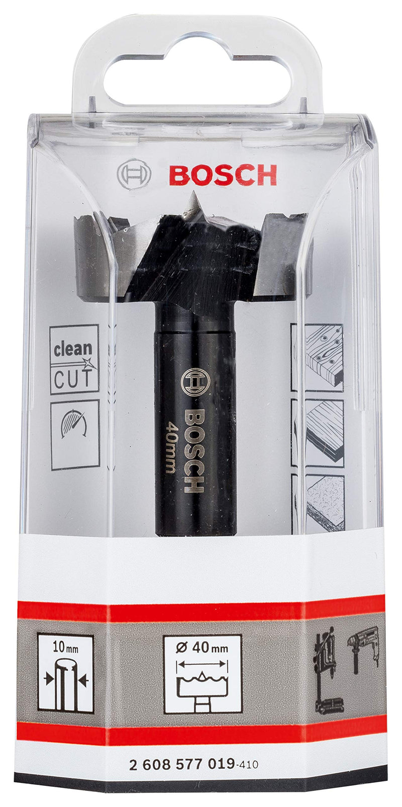 [Australia - AusPower] - Bosch Toothed Forstner Drill Bit, Silver/Black, 40 m Ø 40 mm 