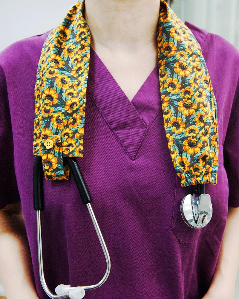 [Australia - AusPower] - Sunflower Stethoscope Cover, Stethoscope Protective Decor Cover for Doctor Nurse 