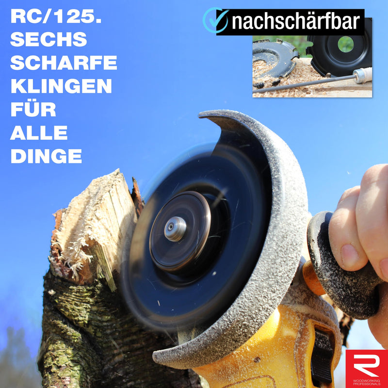 ROTAREX Professional Carving Disc for Wood (Hard and Soft) - Wood Carving Disc Made of Swedish High Carbon Steel - Diameter 125 mm x 22.2 mm