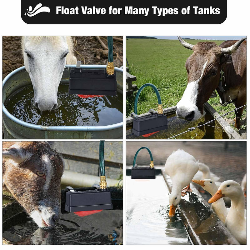 [Australia - AusPower] - Water Trough Float Valve, Water Tank Float Valve for Livestock Horse Cattle Goat Farm, Automatic Horse Waterer for Stock Tank, Automatic Livestock Waterer for Stock Tanks 