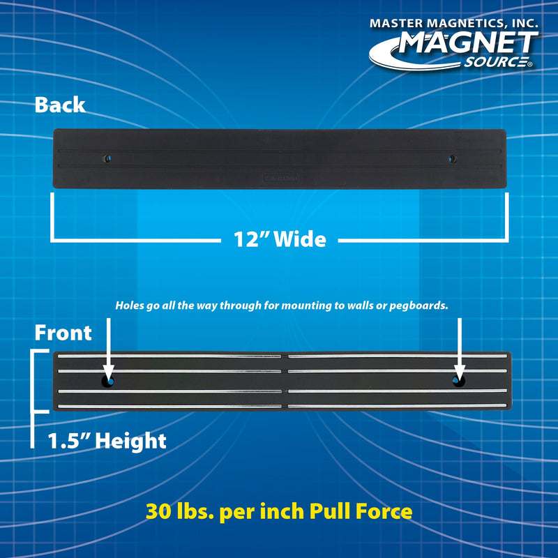 [Australia - AusPower] - Master Magnetics Magnetic Tool Holder with Screw Mount - 12" Wide, 30 lb per inch, Black, 07579 