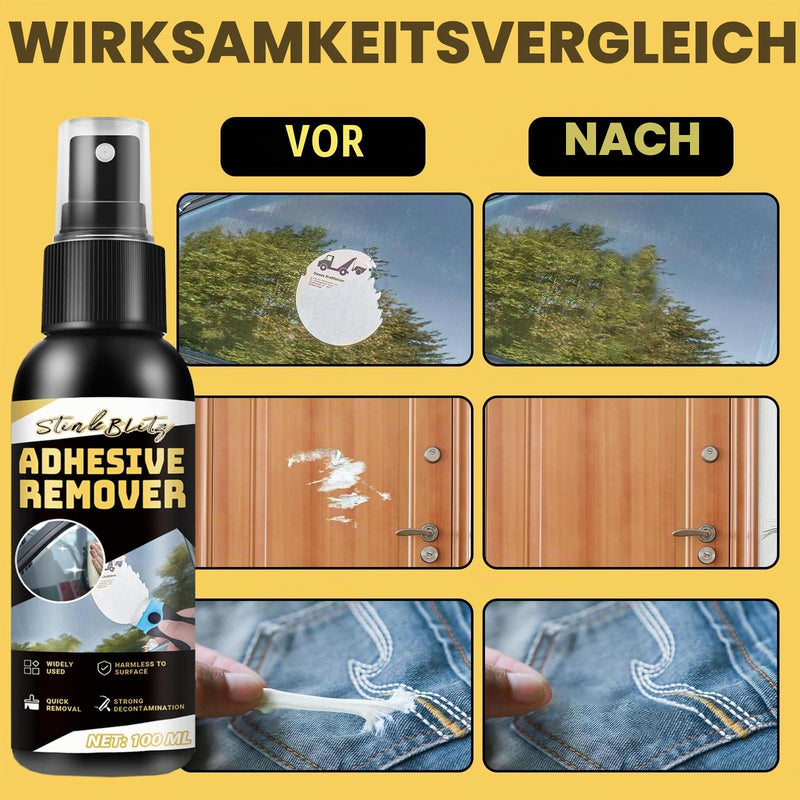 Adhesive residue remover, adhesive remover spray, sticker remover, adhesive remover, extra strong, quick dissolving adhesive residue and sticker, label remover spray for doors, windows, cars, 100 ml