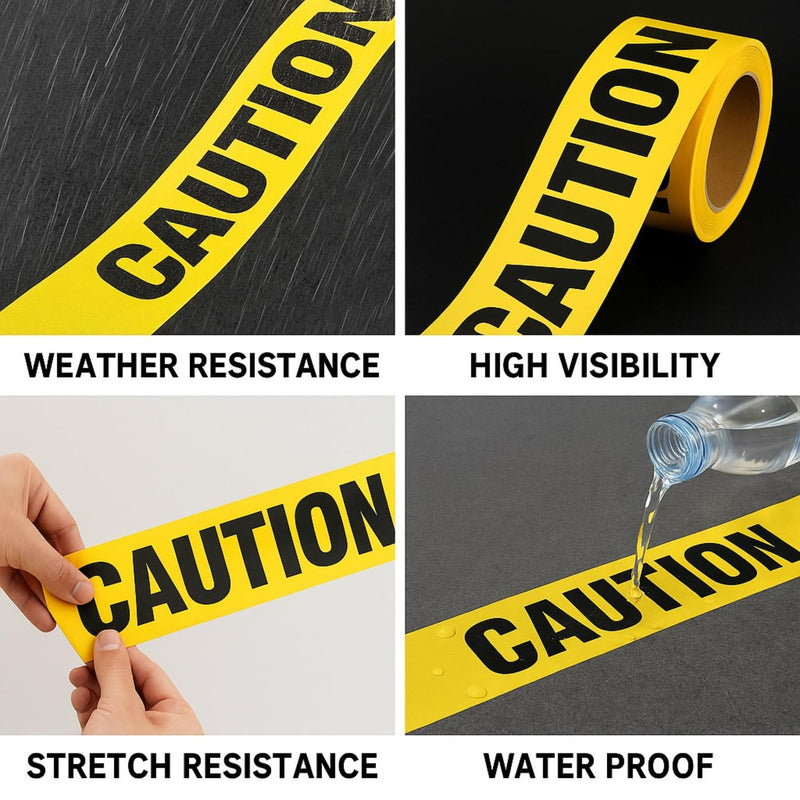 SINGHAL Yellow Caution Barricade Tape - 3 Inch x 1000 ft | High Visibility Safety Warning Tape for Construction Sites, Hazard Areas, Crime Scene & Outdoor Use