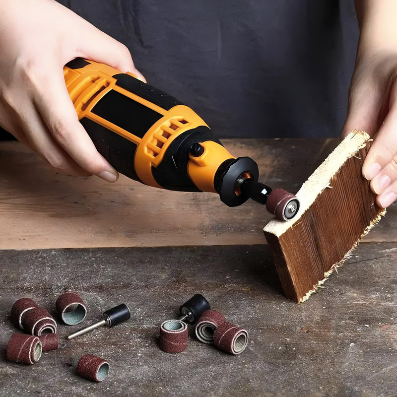 [Australia - AusPower] - LPZMPZ Pack of 242 Sanding Sleeves Nail Cutter with 80/120/180 Grit Sanding Cylinder Compatible with Dremel Rotary Tool Sanding Attachments Including 240 Sanding Sleeves + 2 Sanding Drum 
