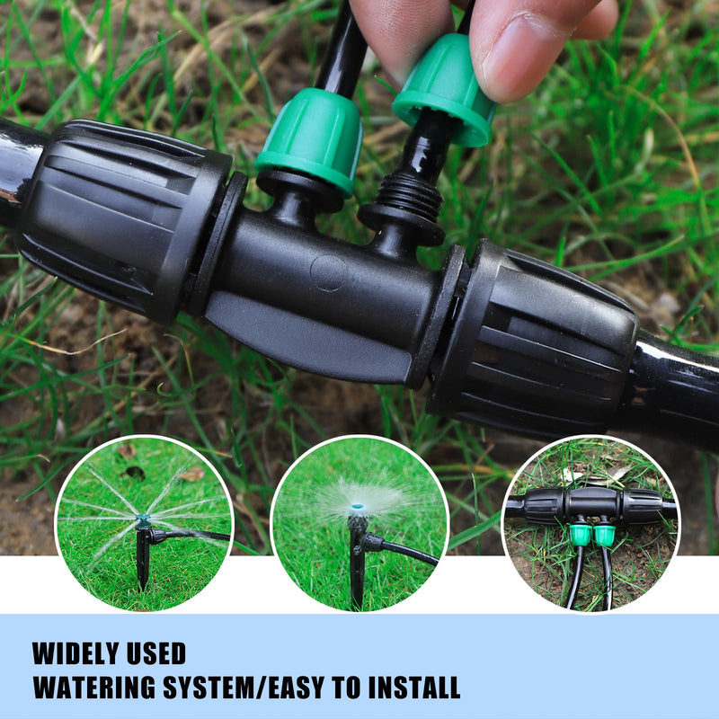 [Australia - AusPower] - 12 Pcs Lock Barbed Tee 1/2 inch Tubing to 1/4 Inch Tubing Irrigation Fittings for (1/2'' ID x 0.60''-0.63'' OD) Anti Leak Locked Barbed Tee Connectors(12Pcs Lock Barbed Tee four Way) 12Pcs Lock Barbed Tee Four Way 