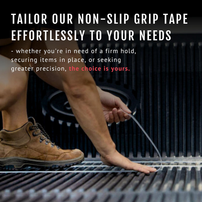 CATTONGUE GRIPS Non-Abrasive Grip Tape Roll - 2” Wide Heavy-Duty, Waterproof Anti-Slip Tape for Bathtubs, Stair Treads, Ramps & More - Indoor & Outdoor Non-Skid Solution (Clear, 10ft) 2" x 10' Clear