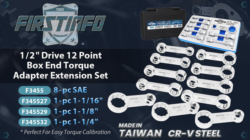 FIRSTINFO 1/2-inch Drive 1-1/8" Torque Adapter, 12-Point Box End 1/2-inch Drive / 1-1/8"