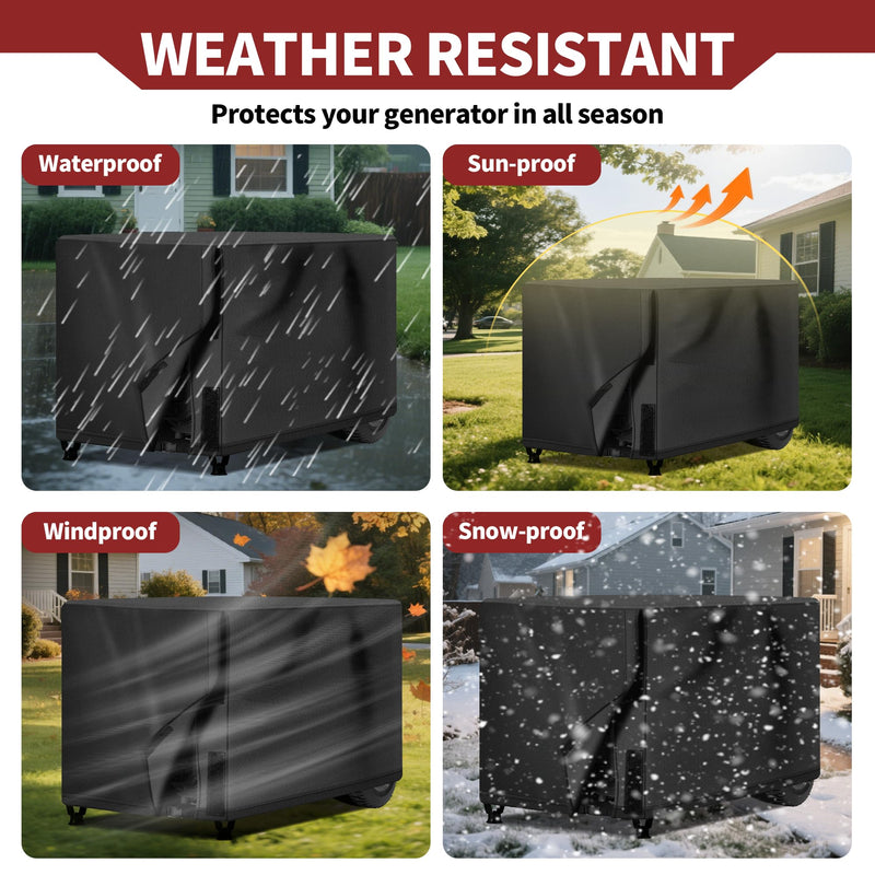 [Australia - AusPower] - NEXCOVER Waterproof Universal Generator Cover - Weather/UV Resistant Cover 26 x 20 x 20 inch, for Most Portable Generators 3000-5000 Watt, Black S: 26 x 20 x 20 inch 
