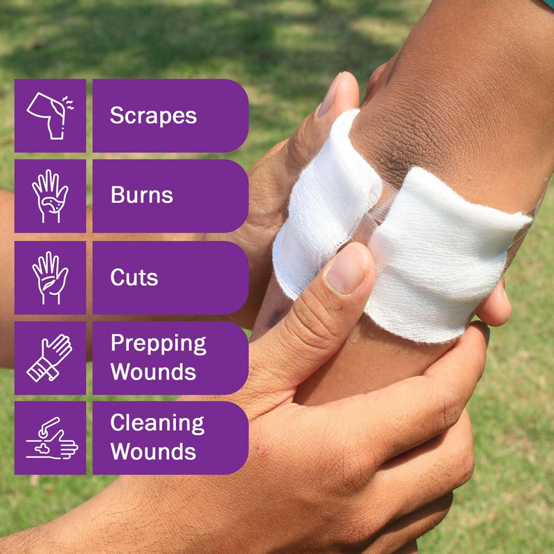[Australia - AusPower] - 4x4 Gauze Pads 100% Cotton - 200 Non Sterile Gauze Pads for Medical Facilities, Wound Care, and First Aid - Woven 8 Ply 200 Count 