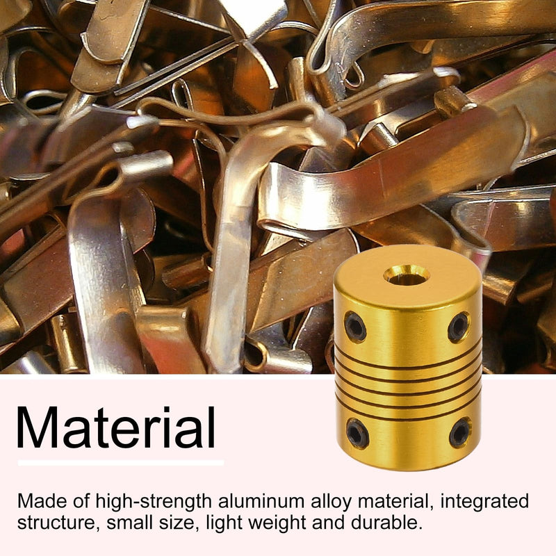 [Australia - AusPower] - uxcell 2 Pcs 6mm to 6mm Aluminum Alloy Shaft Coupling L24.5xD19.5 Flexible Coupler for Encoders and Motors,Golden 