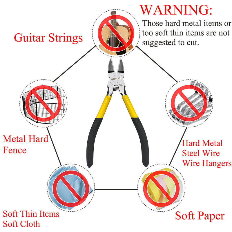 BOOSDEN 5" Wire Cutters, 5 Pack, Precision Cutting Pliers, Ultra Sharp Wire Snips Wire Clippers, Spring Loaded Flush Cutter, Diagonal Cutting Pliers for Jewelry Making Crafting, Wire Cutters Set 5"- 5 Pack