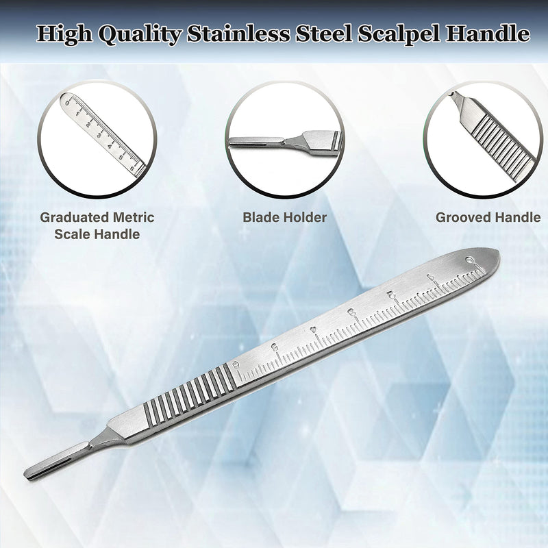 [Australia - AusPower] - 100 Sterile Carbon Steel Blades #10 with Free Scalpel Handle #3 