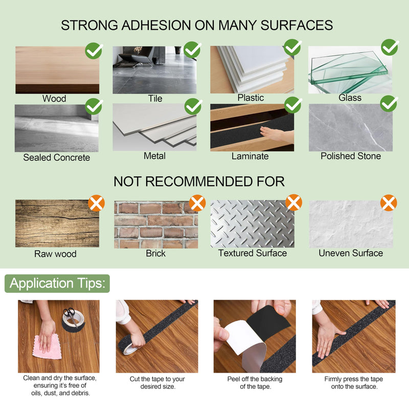 [Australia - AusPower] - LLPT Grip Tape 3" x 36 Ft Ft Black Heavy Duty Anti Slip Tape for Stairs Waterproof Outdoor Indoor Non Slip Traction Strips for Stair Steps Boats Ramp Staircase Tread (ASB311) 