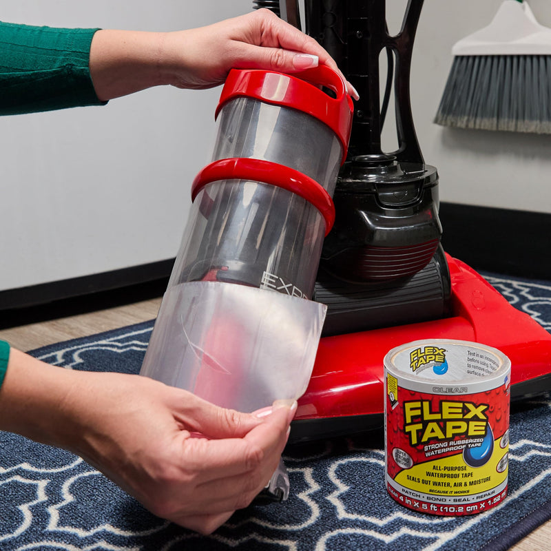 Flex Tape, Original Thick Flexible Rubberized Waterproof Tape - Seal and Patch Leaks, Works Underwater, Indoor Outdoor - Home RV Roof Plumbing and Pool Repairs, Clear, 4 in x 5 ft, Pack of 1 4 in x 5 ft (Pack of 1)