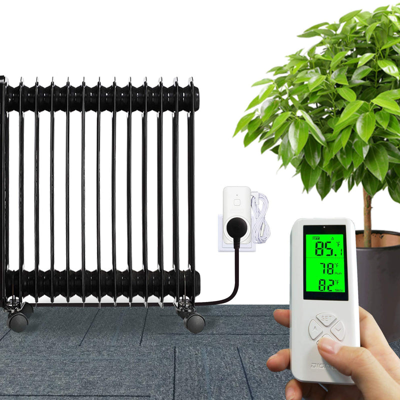[Australia - AusPower] - DIGITEN WTC200 Wireless Temperature Controller Thermostat Outlet Remote Control Thermometer with 2m/6ft NTC Temp Sensor Probe Heating Cooling Mode for Fan Heater Greenhouse Homebrewing Reptile 1. White 