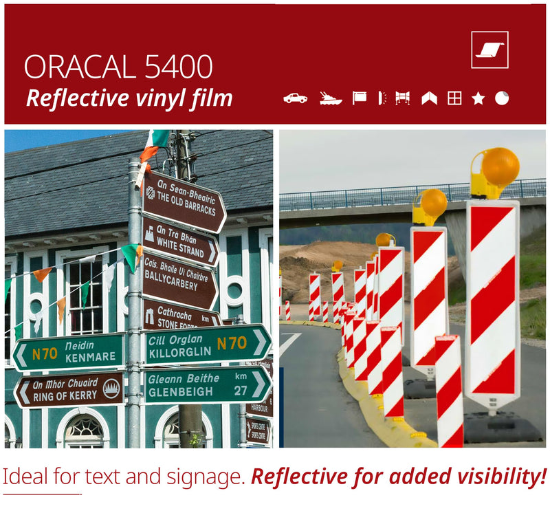 ORACAL 5400 Reflective Craft Safety Vinyl - 12" x 24" Self-Adhesive Roll for Vinyl Cutters and plotters Including 12" x 24" Roll of Transfer Paper (Black Reflective 3 Rolls) 12" x 24" (3 rolls) Black