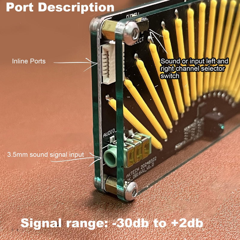 [Australia - AusPower] - Music Level Meter Board, 16 Bit Indicator Music Level Meter Stereo LED VU Meter Indicator with Adjustable Light Speed Control for Home Audio System 