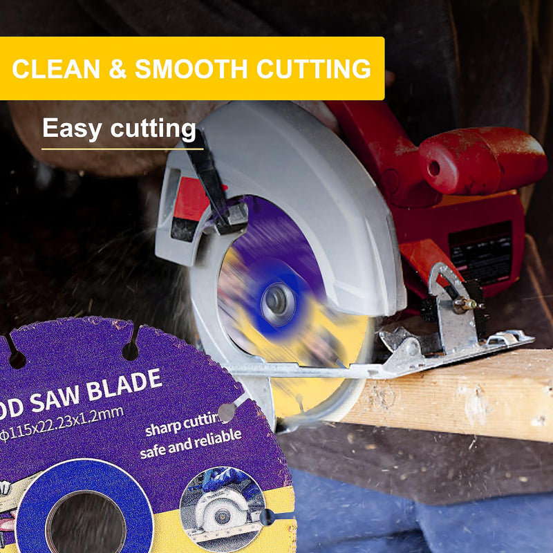 [Australia - AusPower] - 2 Pieces Saw Blade for Angle Grinder Cutting Disc Wood Flex Disc 115 mm Angle Grinder Multi Wheel Cutting Disc Carbide Flex Disc for Wood, Plywood, Rubber, Plastics, for Woodworking 