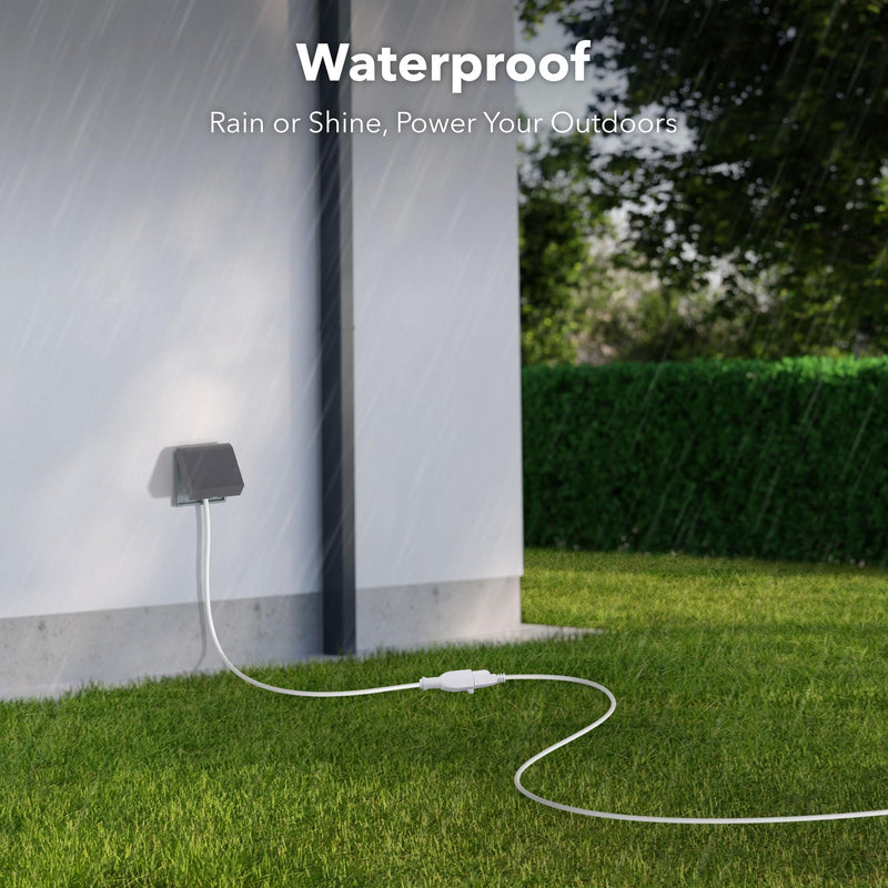 [Australia - AusPower] - BN-LINK 12ft Outdoor Extension Cord, 3-Prong, 16 Gauge General Purpose Power Cord, Grounded Plug, White, for Landscaping & Holiday Decorations, Home & Office, 13A ETL 