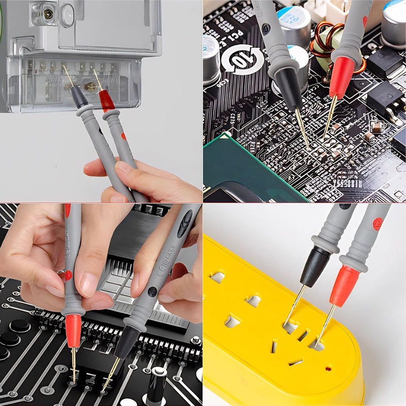 [Australia - AusPower] - Electronic Test Leads Kit P1300D Digital Multimeter with Clips Replaceable Test Leads Probe Tips Set 