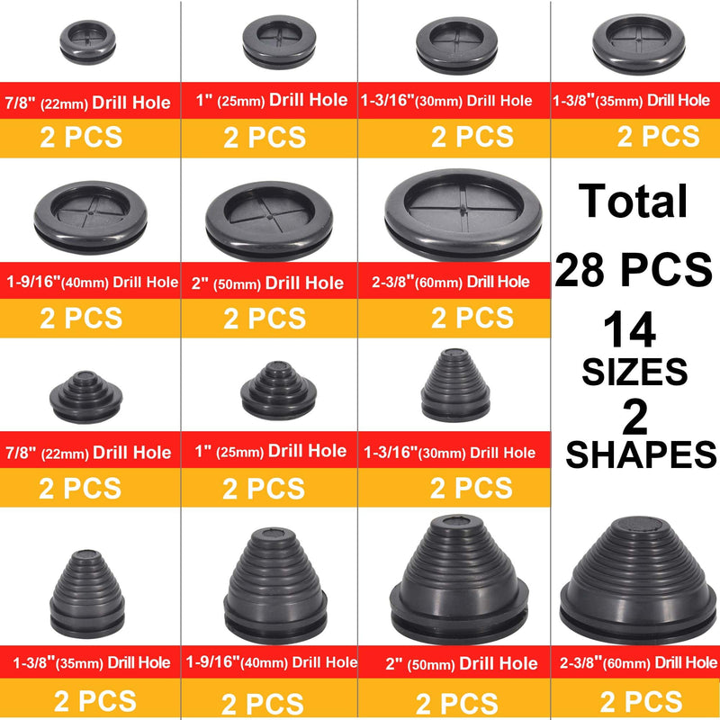 [Australia - AusPower] - Rubber Grommets Wire Protection,Closed Rubber Grommet,Firewall Solid Closed Hole,Firewall Plug Grommet Synthetic Wire Protection Hole Grommets,for Drill Hole Wire Electrical Appliance Plumbing 