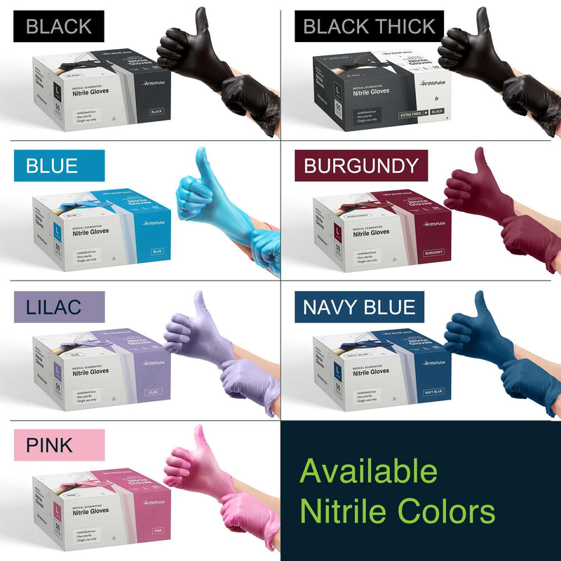 [Australia - AusPower] - Lilac Nitrile Disposable Gloves - 50 Count - 3 Mil Nitrile Gloves Medium - Powder and Latex Free Rubber Gloves - Surgical Medical Exam Gloves - Food Safe Cooking Gloves 