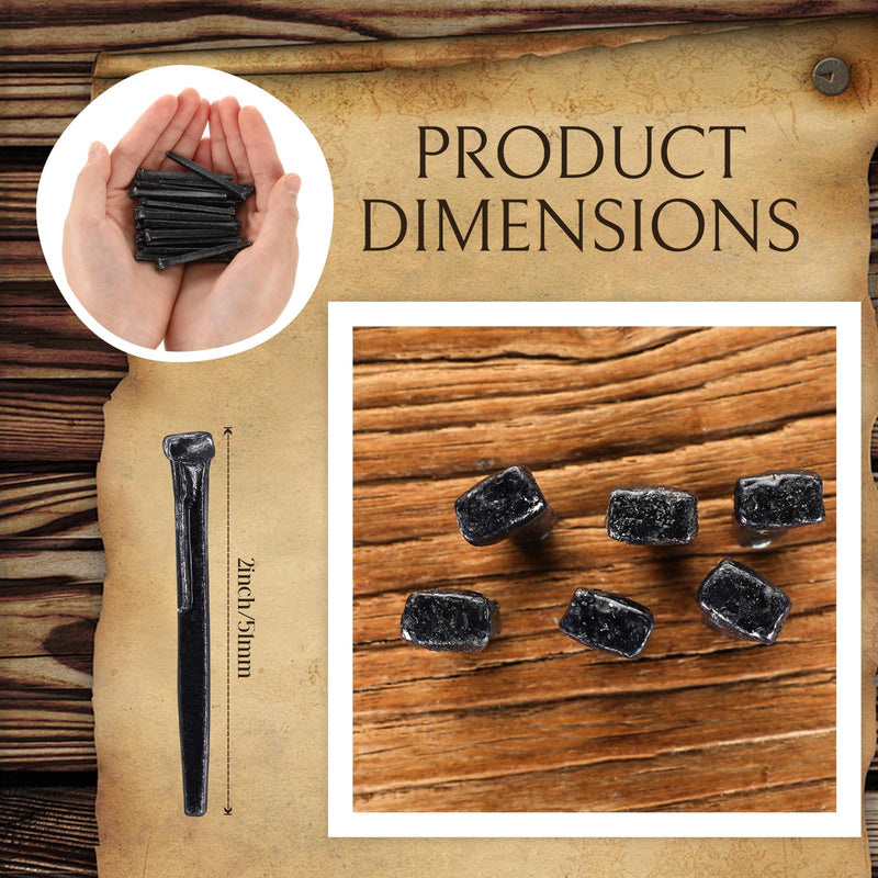 [Australia - AusPower] - 25 Pcs Antique Head Nails Decorative Antique Black Nail Railroad Spike Iron Nails for Hanging Handmade Project(2 Inch) 2 Inch 